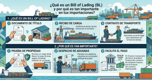 Documento Bill of Lading (BL) para importaciones a Nicaragua