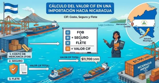 Cálculo del valor CIF en una importación hacia Nicaragua